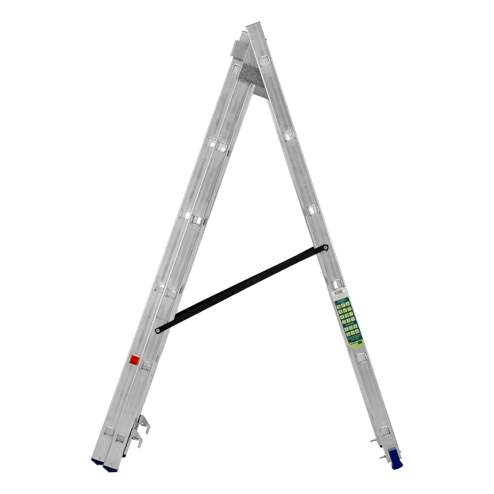Лестница, 3 х 6 ступеней, алюминиевая, трехсекционная, Сибртех (97816)