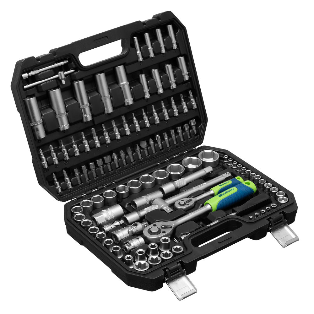 Набор инструментов, 1/2, 1/4, 108 предметов// Сибртех