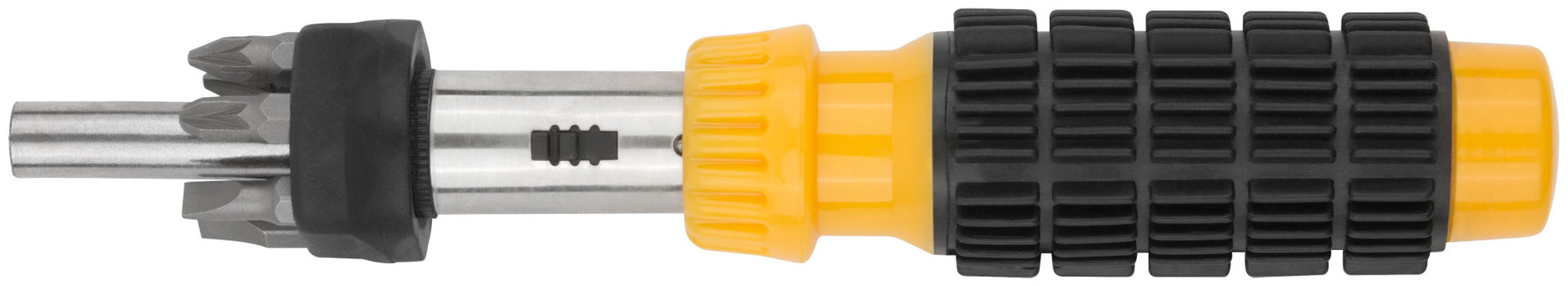 Отвертка реверсивная, 6 CrV бит, желтая ручка с антискользящей накладкой (56295)