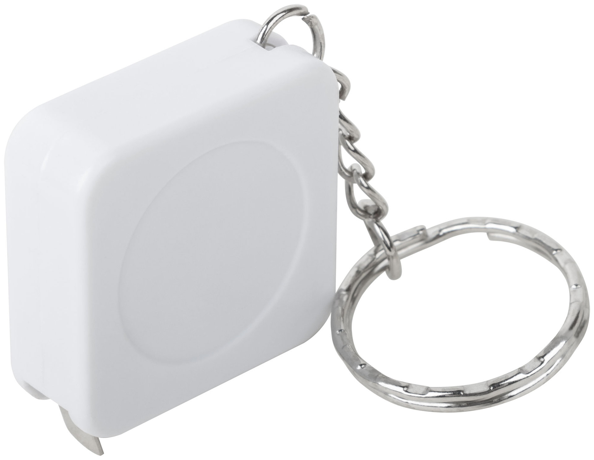 Рулетка-брелок 1 м x 6 мм, белая квадратная