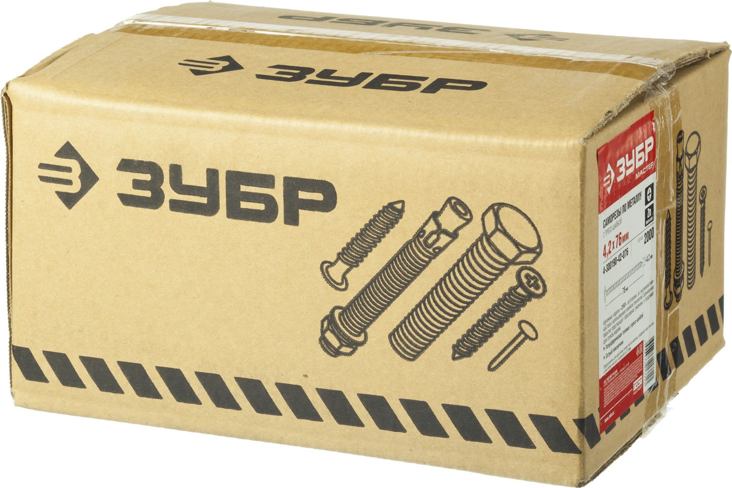 Саморез с пресс-шайбой 76 х 4.2 мм, цинк, 2000 шт ЗУБР ПШМ 4-300190-42-076