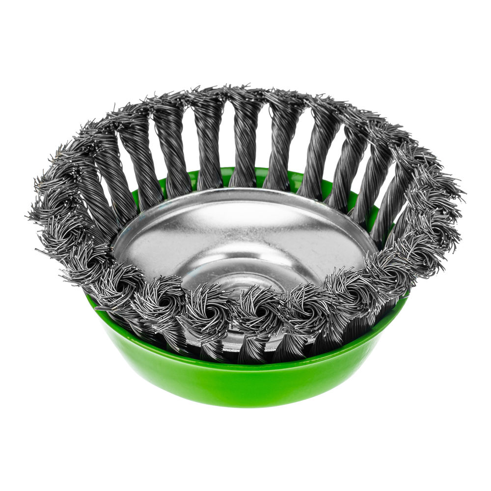 Щетка для УШМ, 125 мм, М14, чашка, крученая металлическая проволока Сибртех (746277)