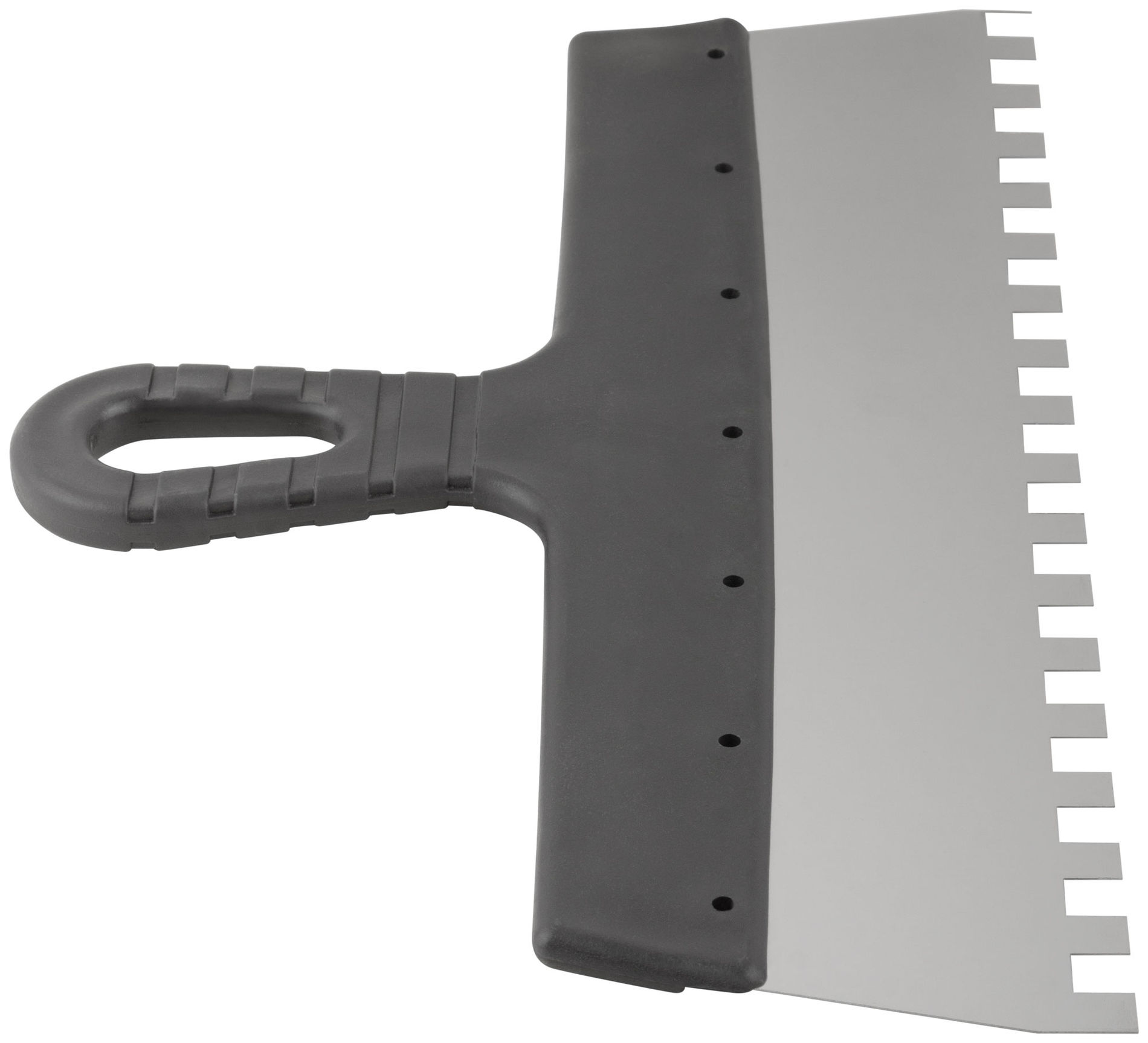 Шпатель фасадный нержавеющий зубчатый 350 мм / зуб 10 мм (06615)