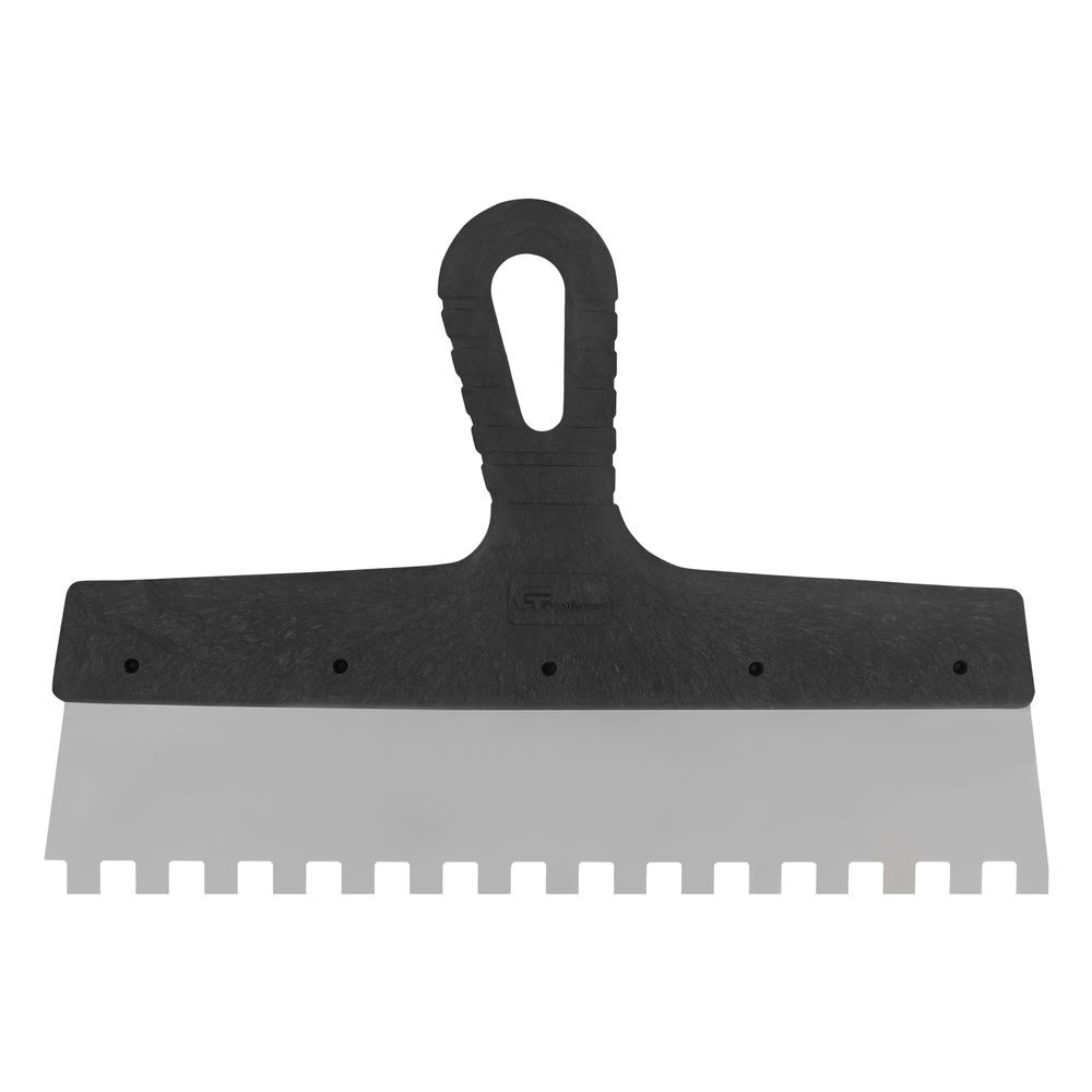 Шпатель из нержавеющей стали, 300 мм, зуб 10 х 10 мм, пластмассовая ручка Сибртех (85501)