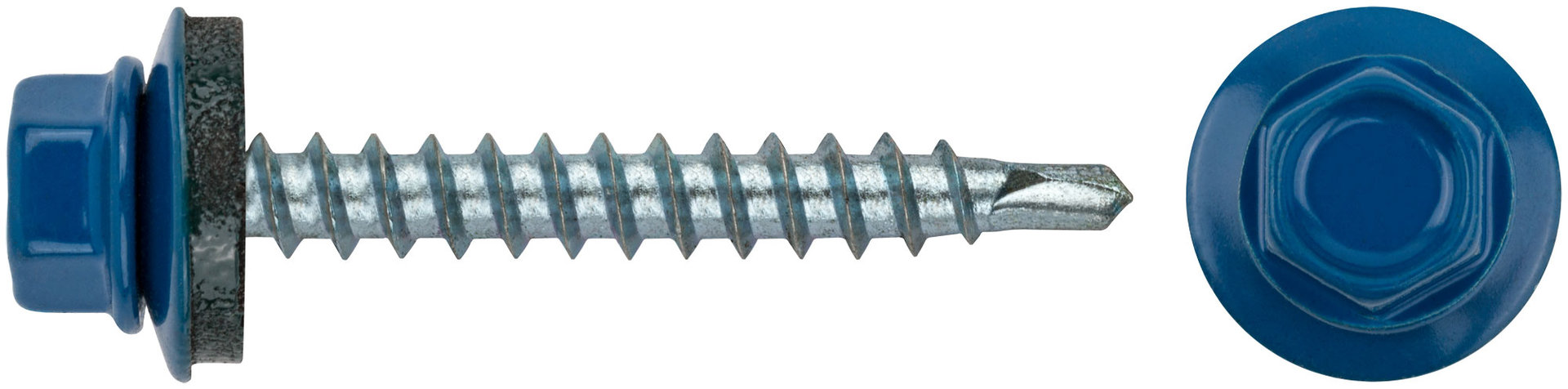 Шурупы кровельные со сверлом 4.8 х 38 синий 100шт , RAL 5005 Фасовка (23533-0)