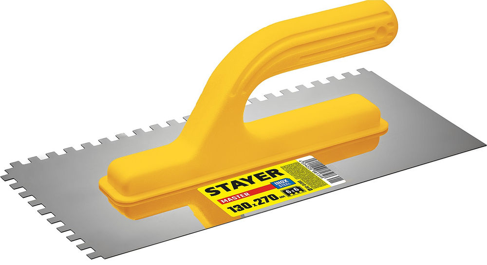 Гладилка штукатурная 130 х 270 мм, зуб 6 х 6 мм STAYER 08012-06_z01