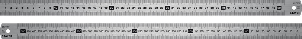 Линейка нержавеющая длина 0.5 м Professional STAYER 3427-050