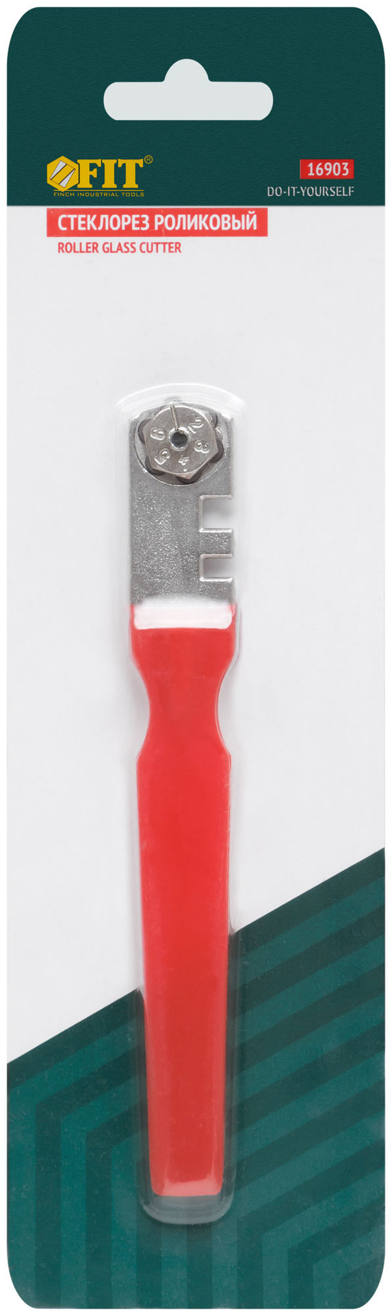Стеклорез роликовый, 6 роликов, пластиковая ручка (16903)