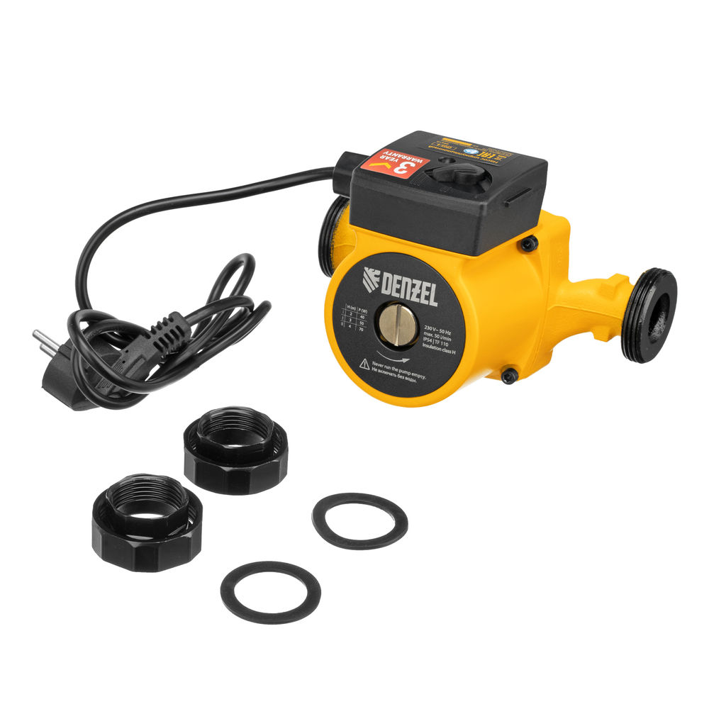 Циркуляционный насос CP25-4, напор 4 м, 50 л/мин, 1 м кабель, монт. длина 180 мм Denzel (99410)