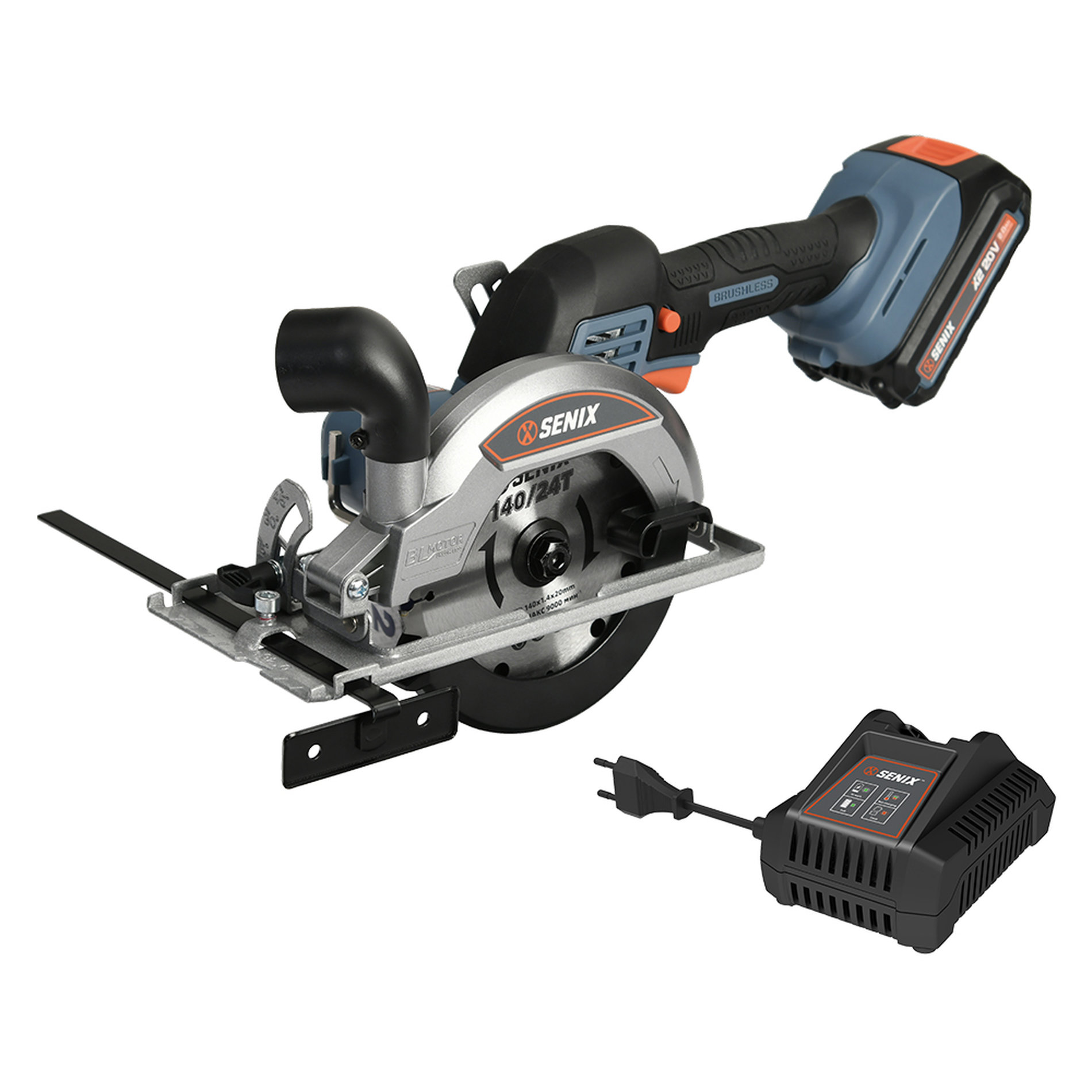 Дисковая пила, 140 мм, 1х4Ач, ЗУ, коробка X2 20В