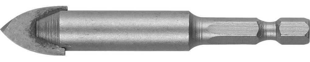 Сверло по стеклу и кафелю 12 мм, 2-х кромка, HEX 1/4 ЗУБР 29840-12