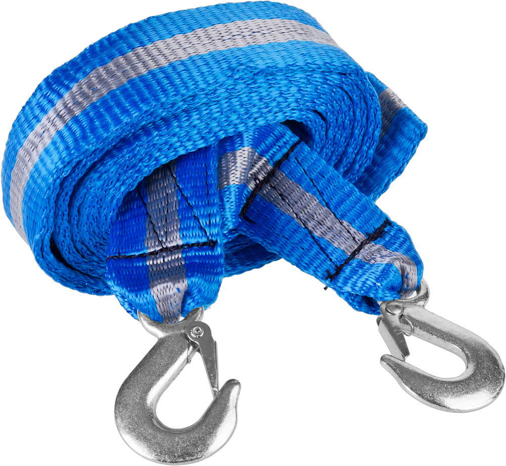 Трос буксировочный 2 крюка, 3.5 т, ширина ленты 50 мм, длина 5 м ЗУБР 61215-3.5