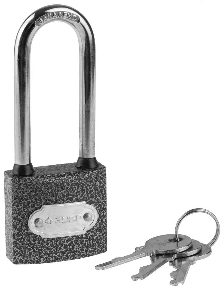 Замок навесной с удлинённой дужкой 38 мм, металлический корпус ЗУБР 3712-38-1  