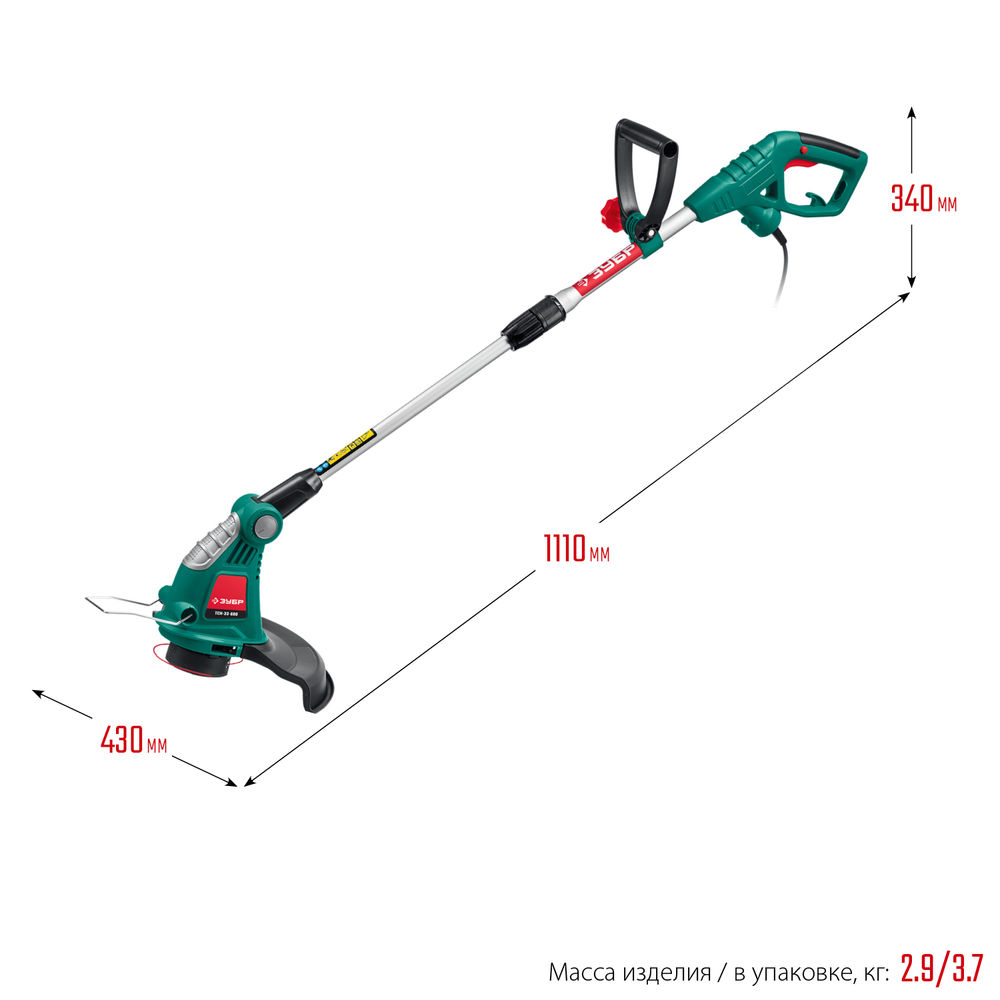 Триммер сетевой 600 Вт ш/с 33 см ЗУБР ТСН-33-600
