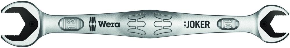 Ключ гаечный рожковый двусторонний 10 x 13 x 167 мм угол возврата 30° фиксирующая металлическая пластина Joker серия 6002 Wera WE-003760