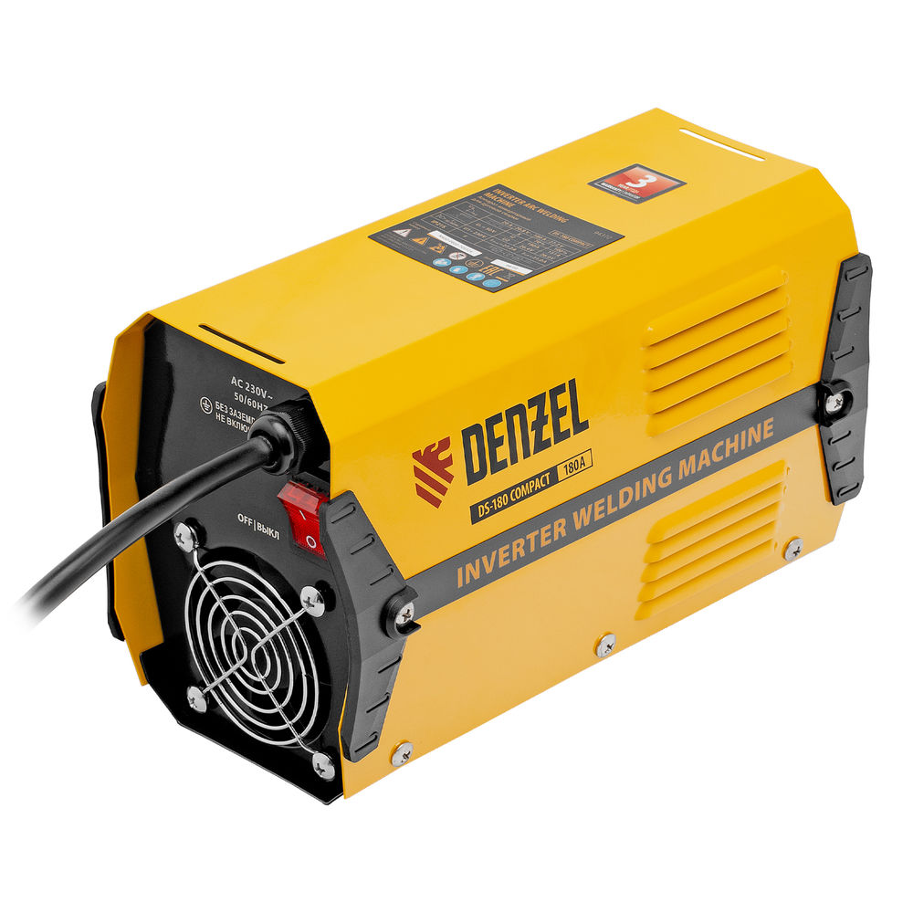 Аппарат инверторный дуговой сварки DS-180 Compact, 180 А, ПВ 70%, диаметр электрода 1.6-4 мм Denzel (94372)