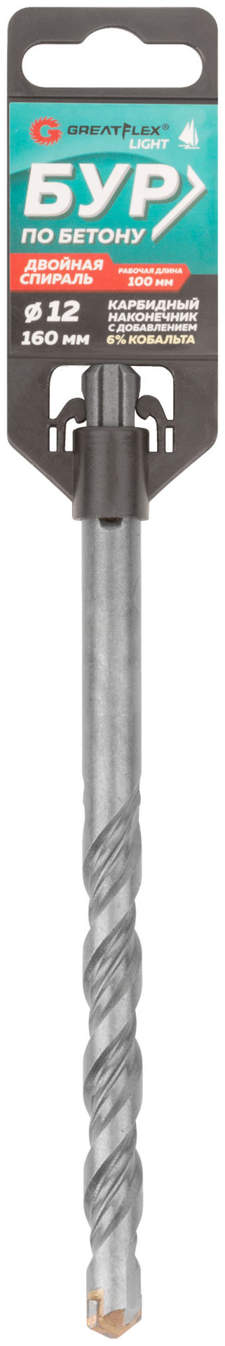 Бур по бетону, SDS-Plus, GreatFlex Light, 12x160 мм (56-12160)