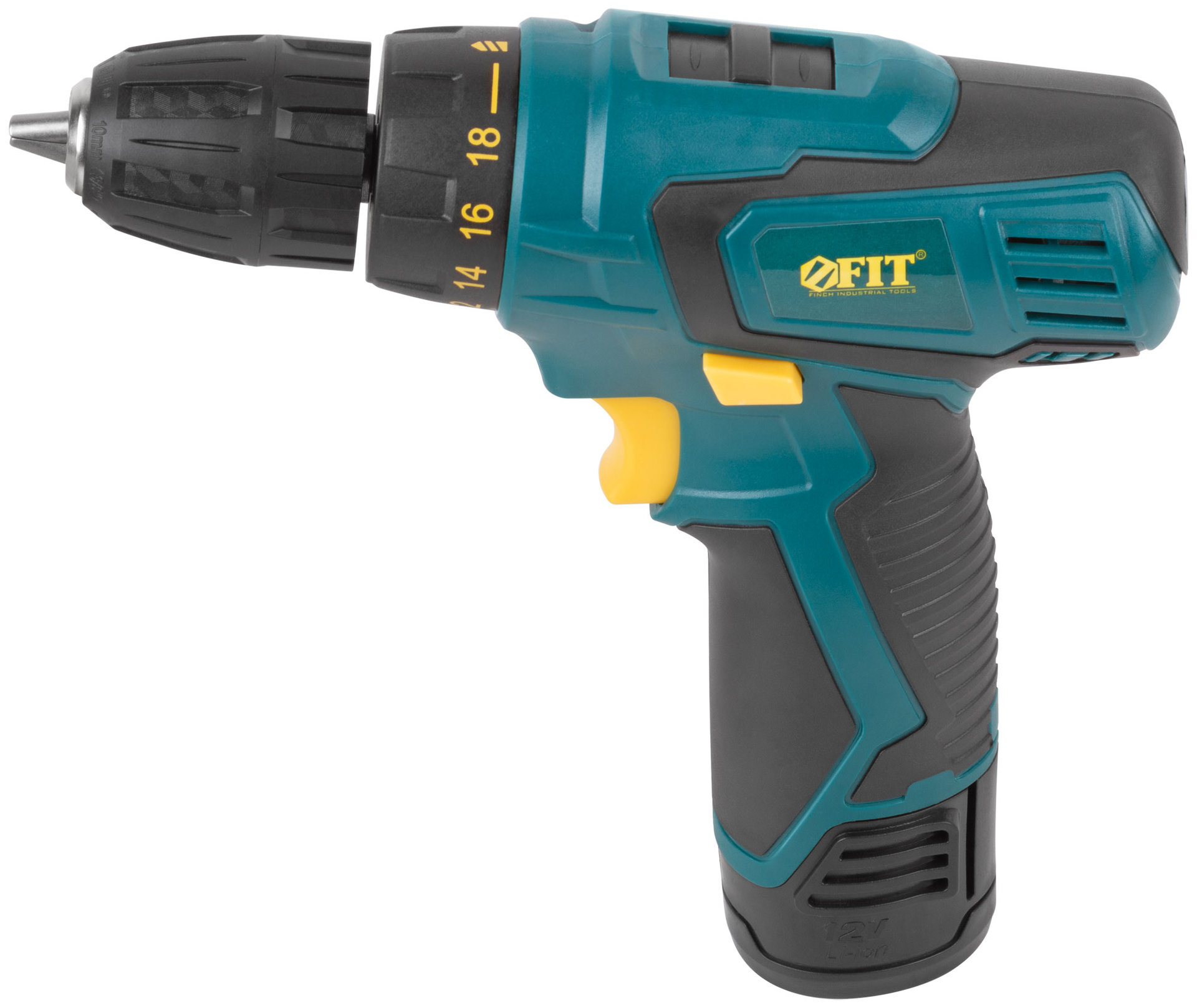 Дрель-Шуруповерт акк. 12 В; 0-650 об/мин; 15 Нм; 1 (Li-Ion) 1,3 Ач; 1 ч.; рез. накл.; коробка (80179)