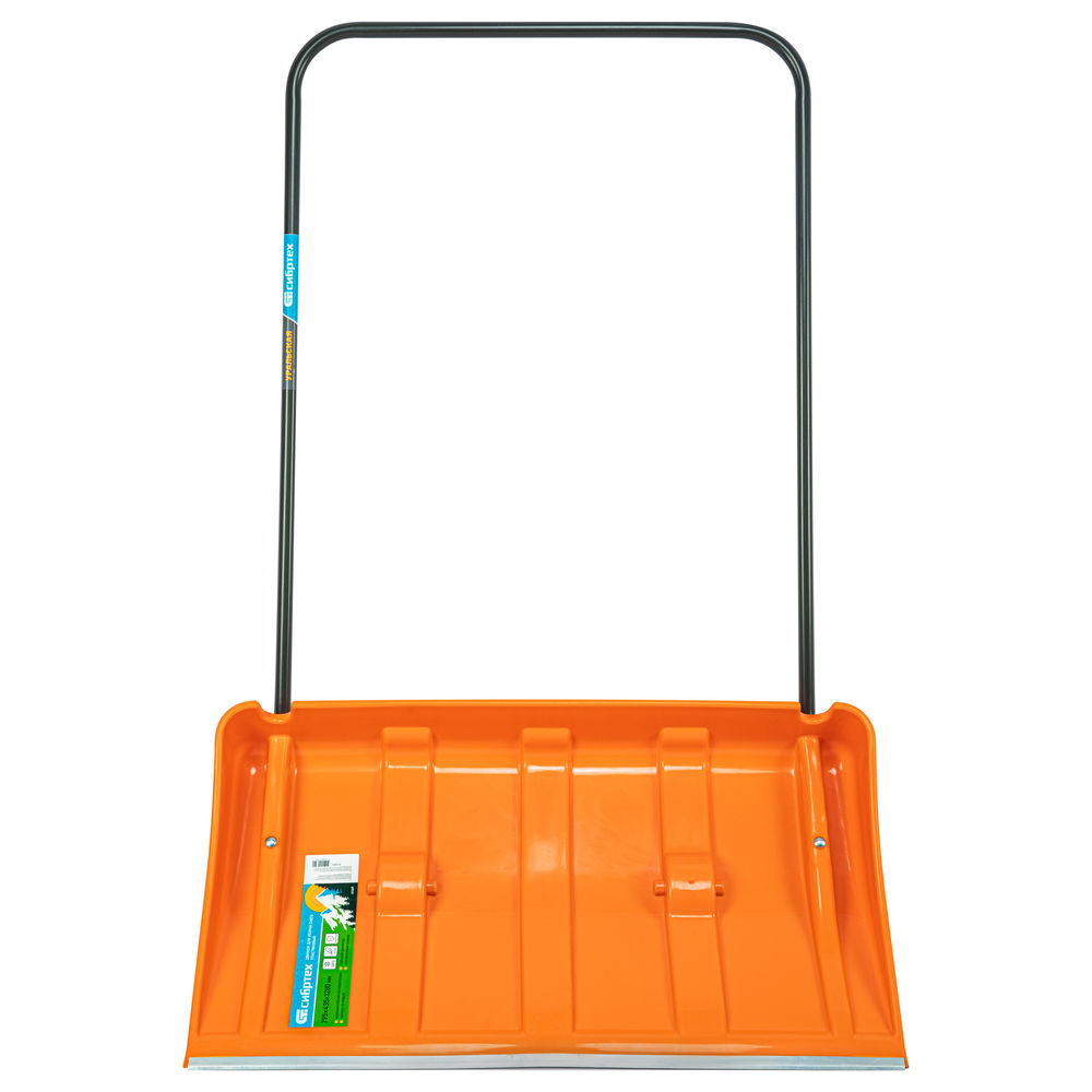 Движок для уборки снега пластиковый, 795х435х1280 мм, стальная рукоятка, усиленный Сибртех (61669)