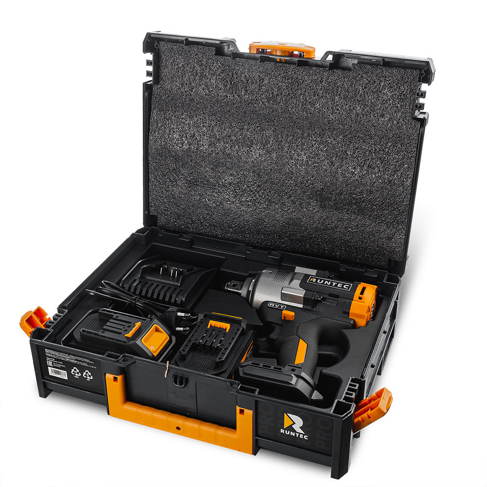 Гайковерт ударный аккумуляторный RUNTEC PRO 3/4, 20В, 2*6Ач, 1600Нм, RUNTEC, RT-IW1600