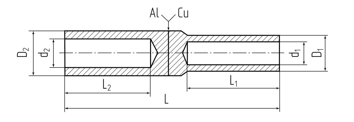 Гильза кабельная алюмомедная ГАМ 10/10 (КВТ) (90831)