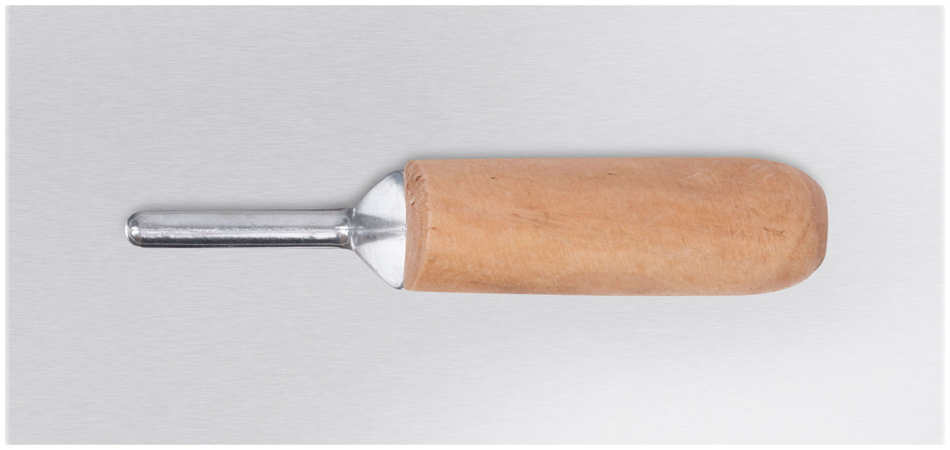 Гладилка нержавеющая с деревянной ручкой Профи плоская 280х130 мм (05140)