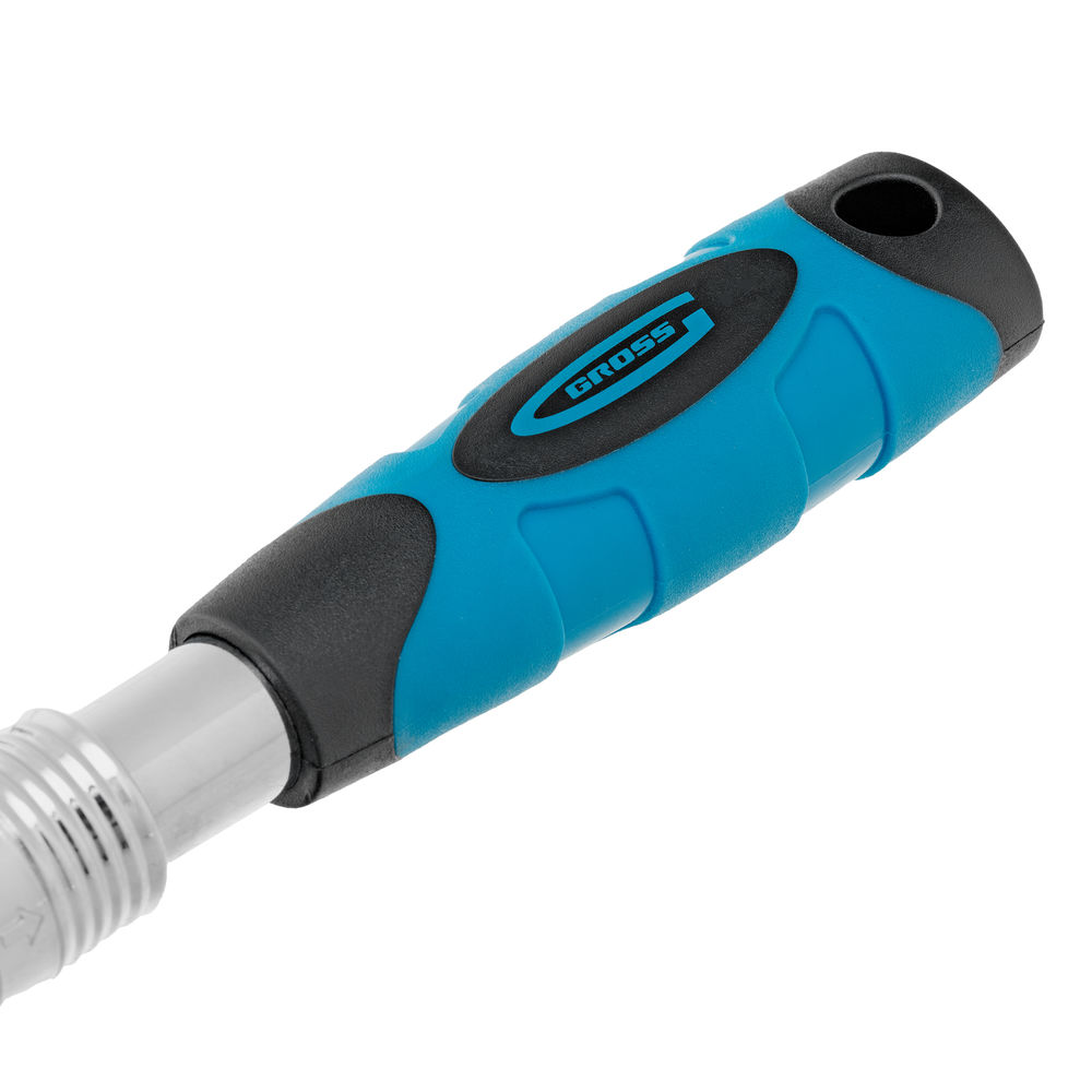 Ключ-трещотка телескопический 1/4, 150-200 мм, CrV, 72 зуба, с быстрым сбросом, хром Gross