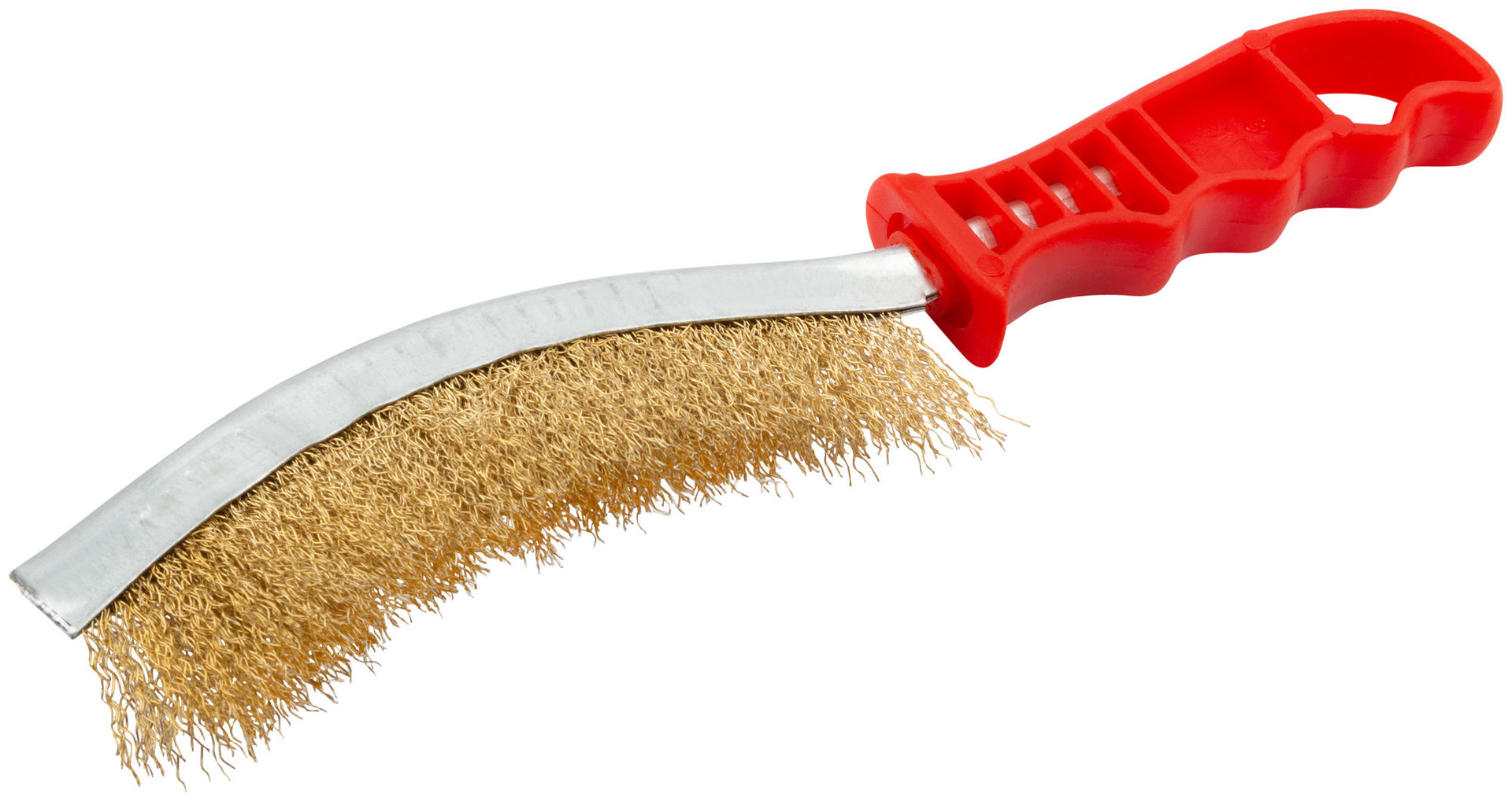 Корщетка с изогнутой пластиковой ручкой латунированная вогнутая тип С (38420)