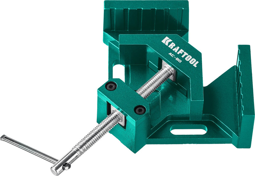 Мощная алюминиевая угловая струбцина AC-80, глубина зажима 70 мм KRAFTOOL 32202
