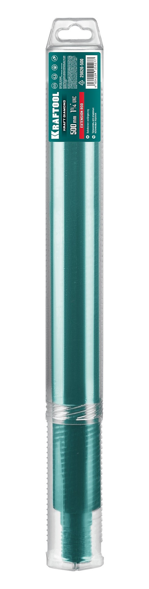 KRAFTOOL L500 мм, стальной, посадка 1 1/4?, Удлинитель для алмазных коронок (29826-500)