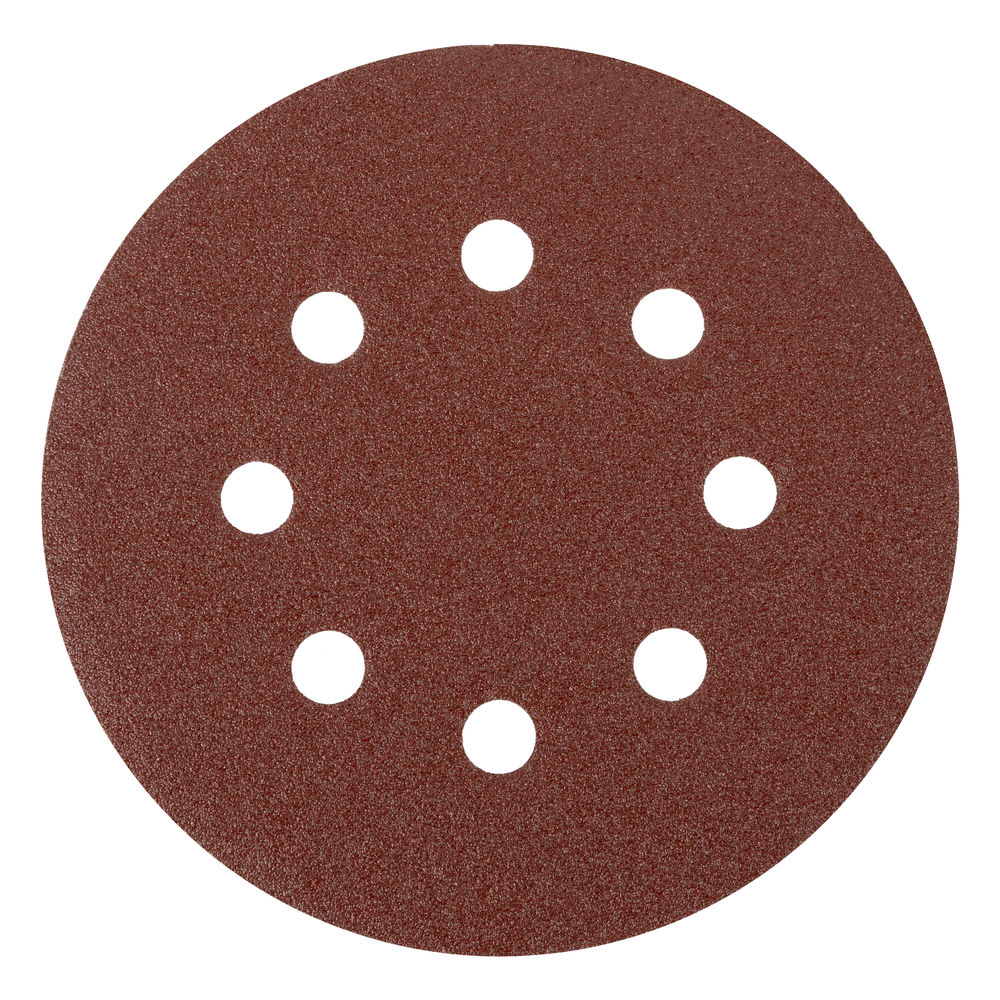 Круг абразивный на ворсовой подложке под липучку, перфорированный, P 100, 125 мм, 5 шт Matrix (73805)