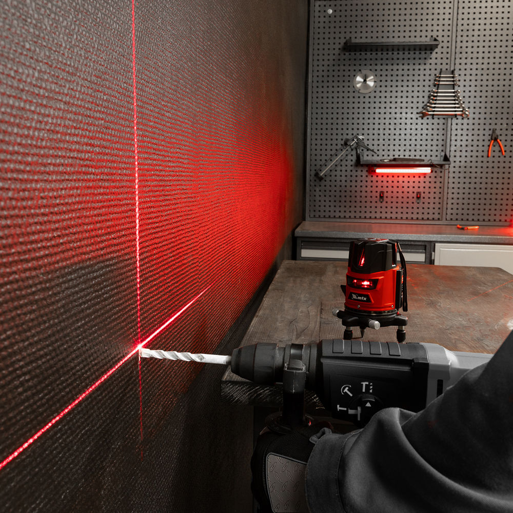 Лазерный уровень CRL-30R, 30 м, красный луч, батарейки, резьба 5/8 MTX (35034)