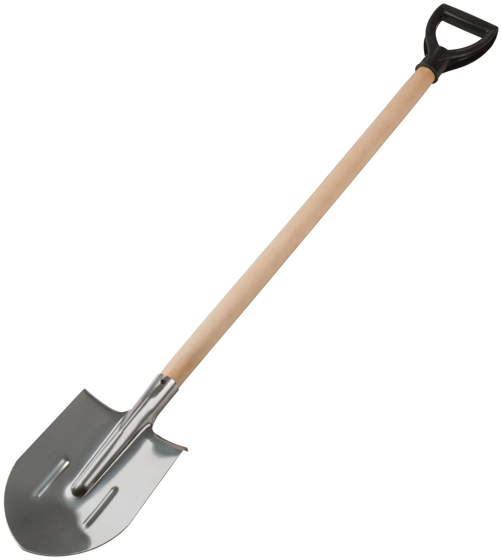 Лопата штыковая, нержавеющая сталь Профи, с деревянным черенком и V-ручкой 200х355х1420 мм (77175)