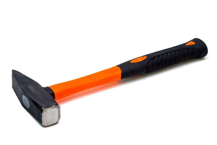 Молоток слесарный 0.2 (кг) квадратный боек с фиберглассовой обрезиненной рукояткой HORTZ