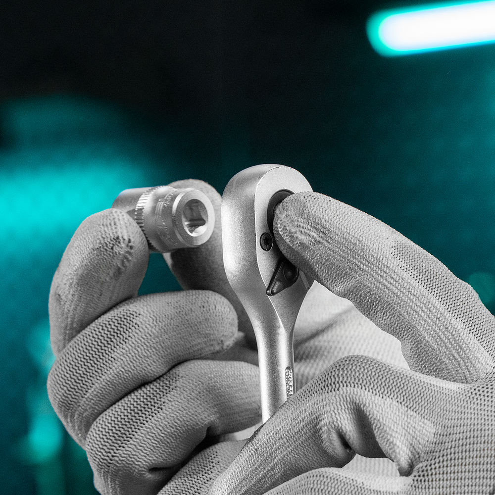 Набор торцевых головок, 1/4, головки 4 - 13 мм, с трещот. ключом, CrV,11 предметов Stels