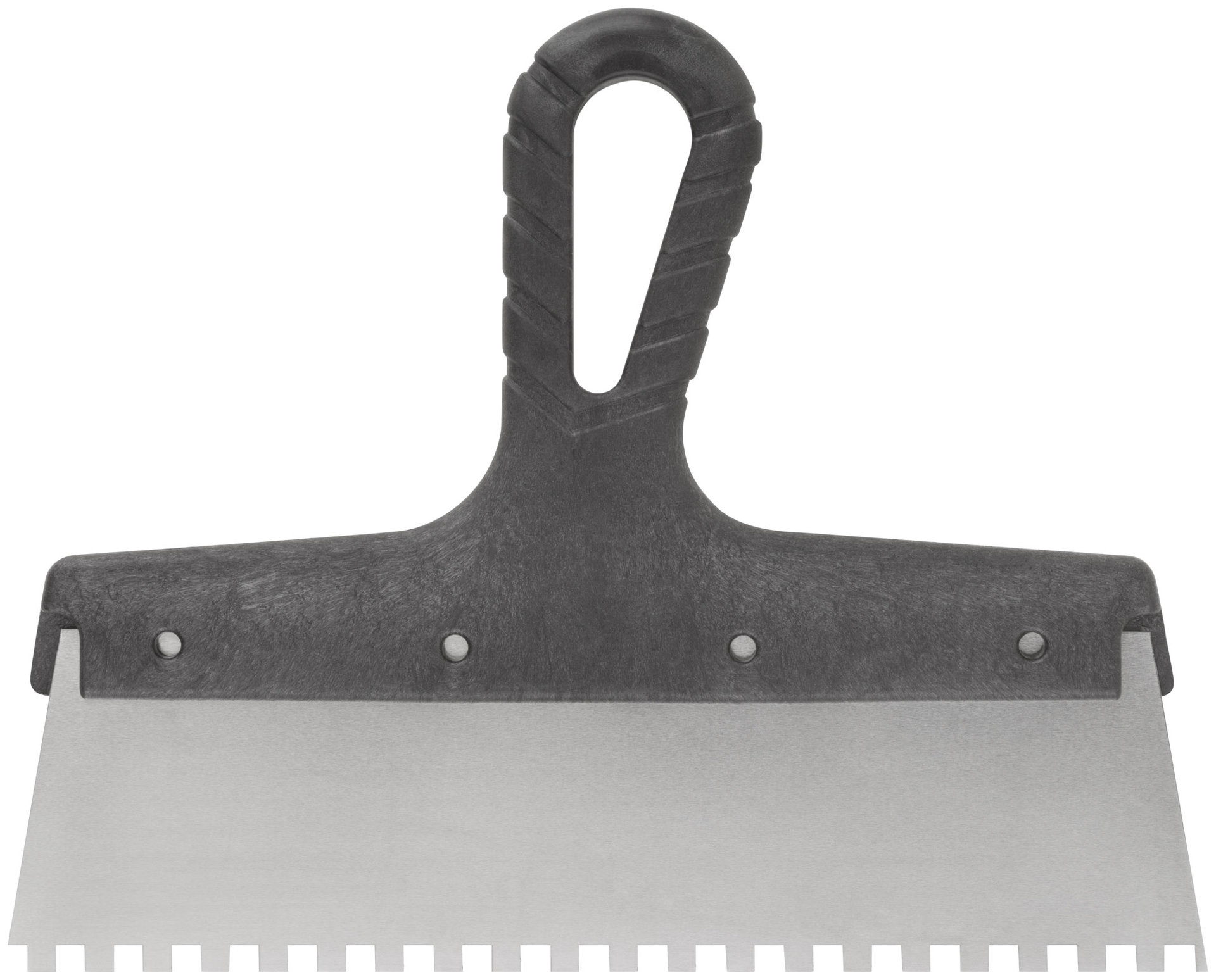 Шпатель фасадный нержавеющий зубчатый 250 мм / зуб 6 мм (06607)