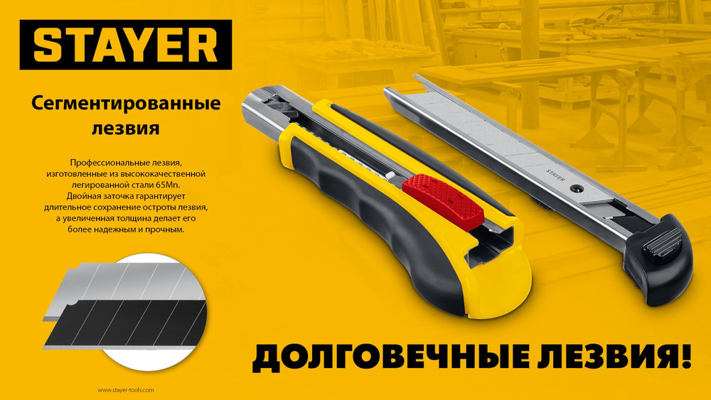 Лезвия сегментированные 25 мм, 5 шт STAYER Professional 09179-S5