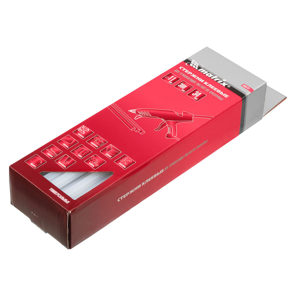 Стержни клеевые, 11 мм,   L-300 мм, 1 кг, прозрачный Matrix (930741)