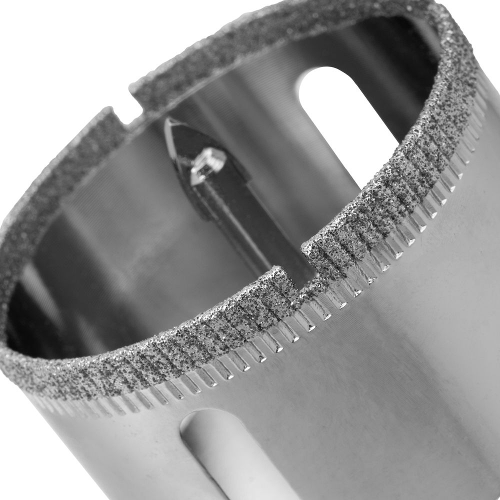 Сверло по керамической плитке и стеклу, 50 х 55 мм, шестигранный хвостовик, с центрующим сверлом Сибртех (72722)