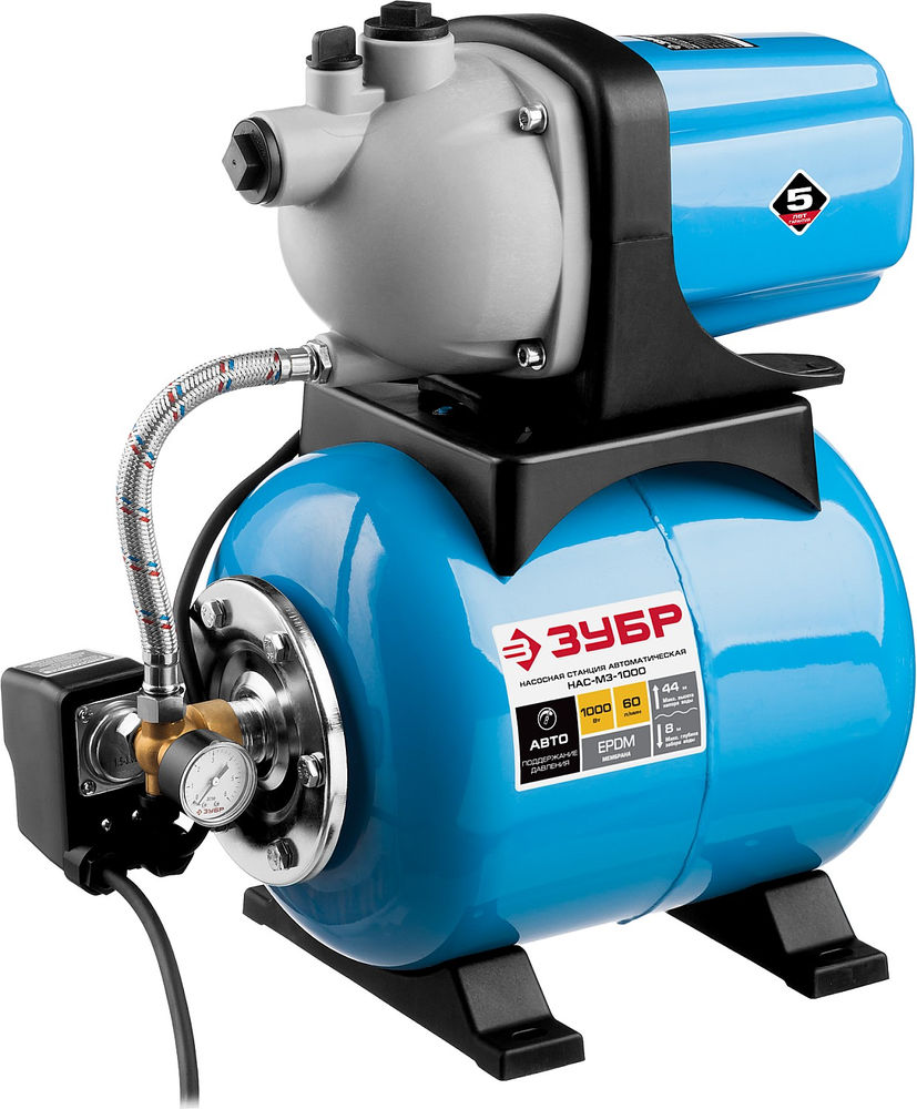 Насосная станция автоматическая 1000 Вт, бак 20 л ЗУБР НАС-М3-1000