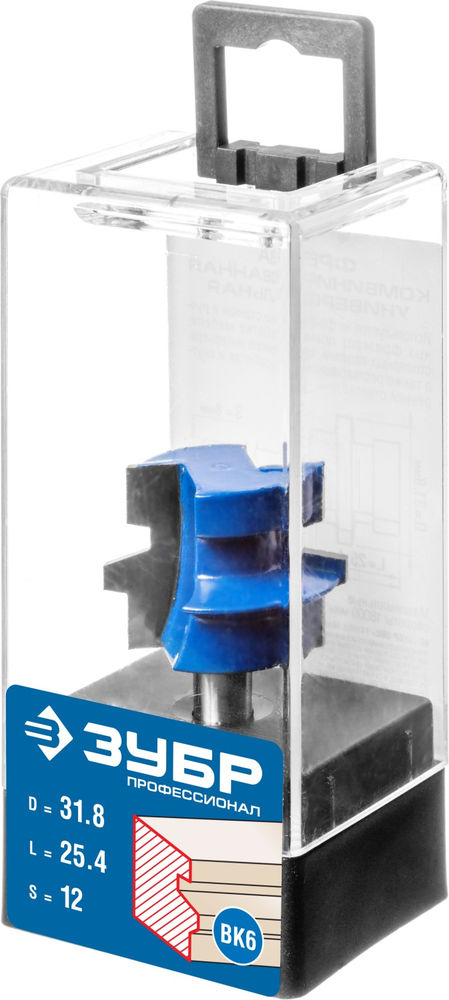 Фреза комбинированная универсальная 31.8?25.4 мм хвостовик 8 мм ЗУБР Профессионал 28729-31.8