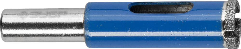 Сверло трубчатое алмазное d 12 мм, Р100, цилиндрический хвостовик, для дрели ЗУБР Профессионал 29860-12