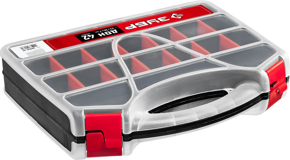 Органайзер 320 х 260 х 70 мм двухсторонний с 42 ячейками ЗУБР ДОН-42 38036-42