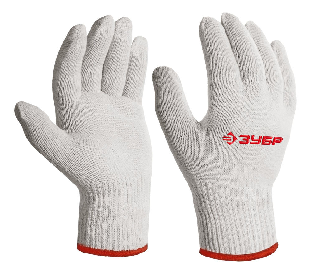 Перчатки х/б ОПТИМА, S-M, без покрытия, 10 класс ЗУБР 11445-M