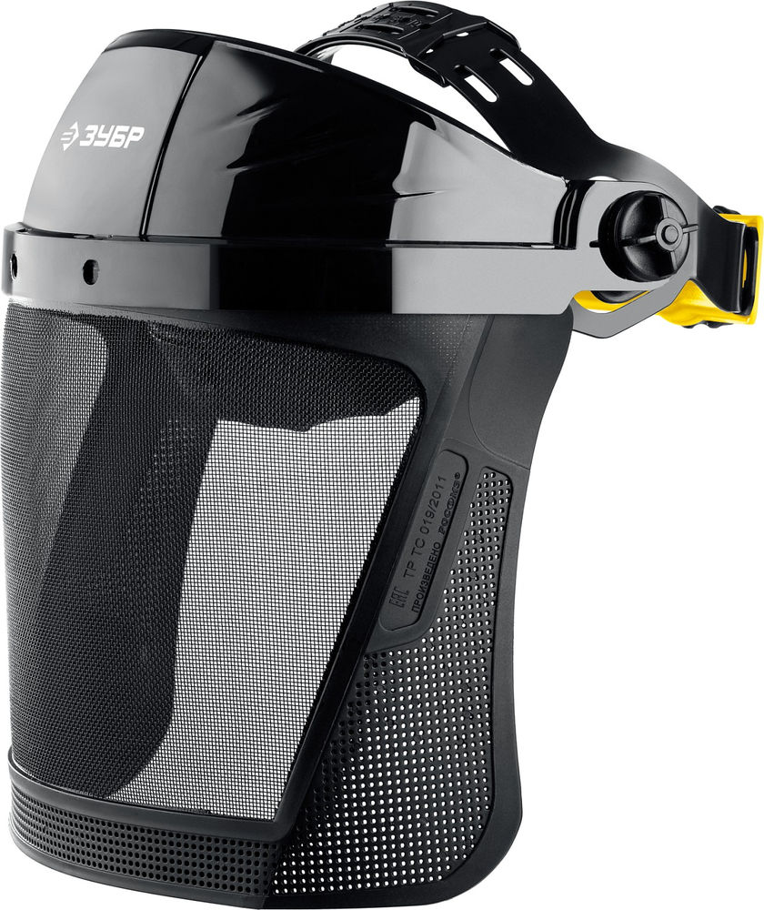 Щиток лицевой защитный экран 190 х 339 мм из мелкоячеистой сетки с храповиком Профессионал СЕКТОР-С ЗУБР 110851