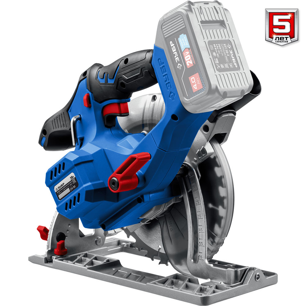 Бесщеточная пила циркулярная 20 В d190 мм без АКБ Профессионал ЗУБР Т7 CPB-190