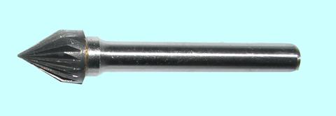 Борфреза тв.спл. конич. угол 60гр. d8х6,9х6х65 60* спиральная насечка (J08 07М06) CNIC