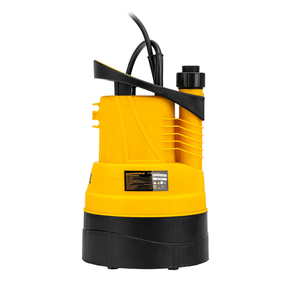 Дренажный насос для чистой воды DPB400, 400 Вт, подъем 11 м, 5500 л/ч Denzel (97266)