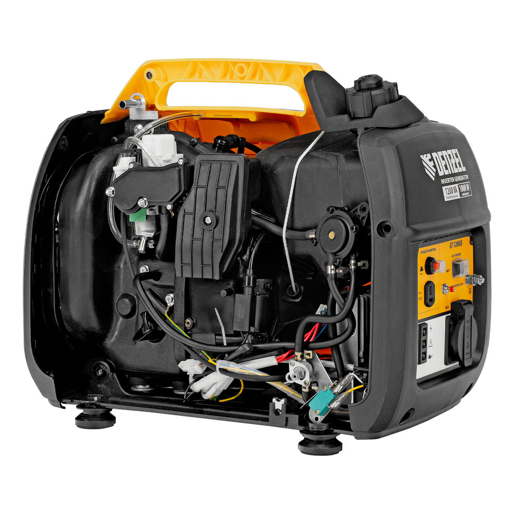 Генератор инверторный GT-1200iS, 1.2 кВт, 230 В, бак 2.4 л, закрытый корпус, ручной старт Denzel (94701)