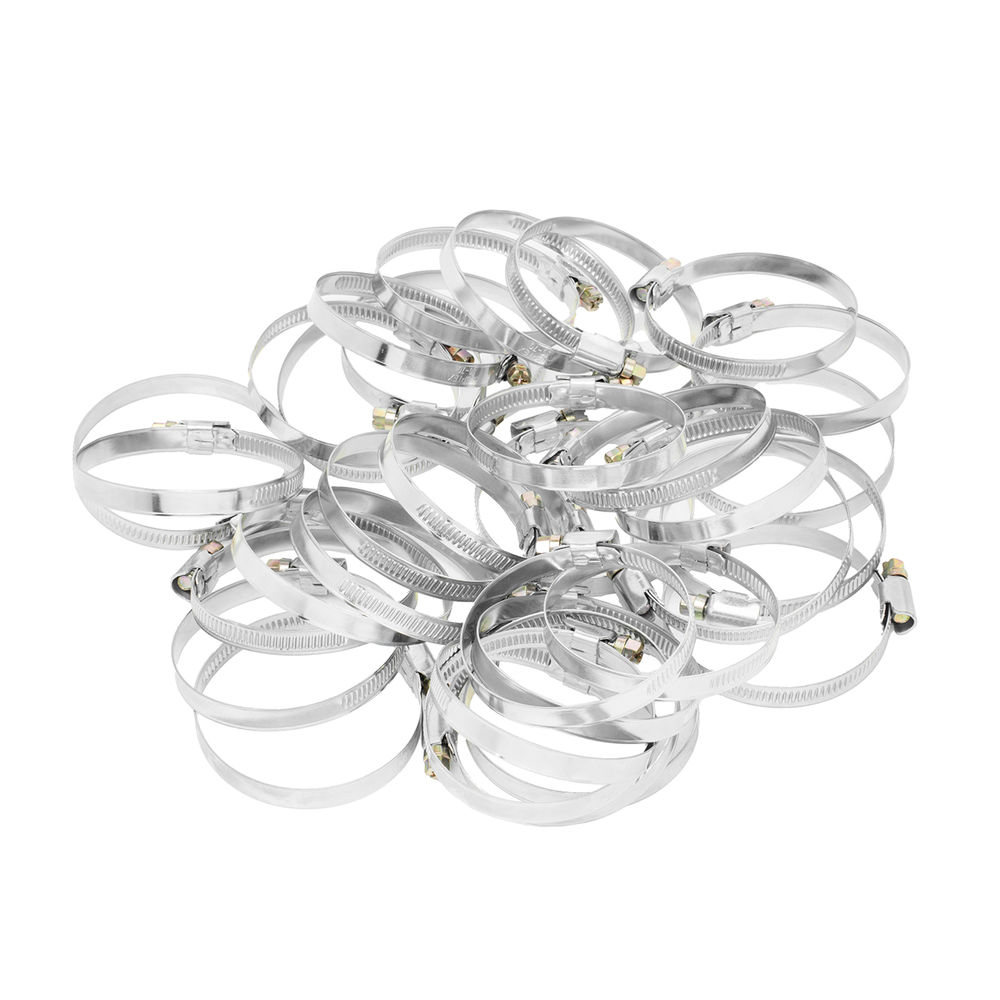 Хомуты металлические, Стандартное болтовое крепление 50-70 мм, 50 штук в упаковке, ширина 9 мм Сибртех (47563)